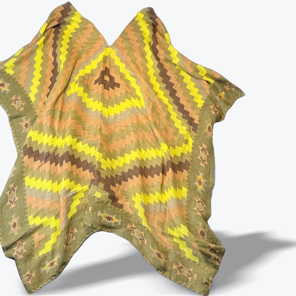 Theodora & Callum Linen Blend Beach Cover Luxury Resortwear Poncho Wrap OS